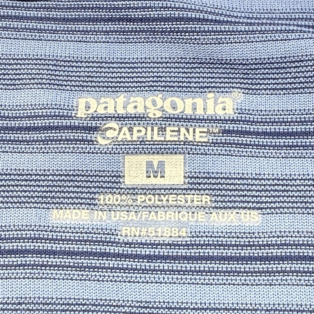 Vintage Patagonia Capilene Striped Long Sleeve Shirt Mens M Blue USA Made 1994 - Picture 4 of 13